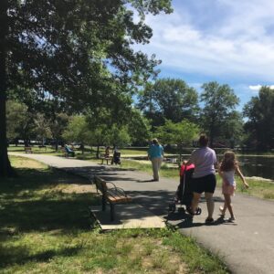 Walkers along New Jersey's Saddle River Greenway | Photo by Kevin Belanger
