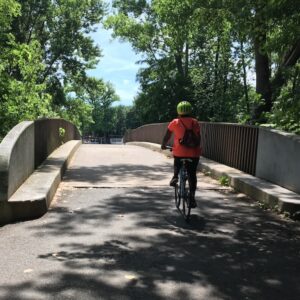 Bicyclist on New Jersey's Saddle River Greenway | Photo by Kevin Belanger